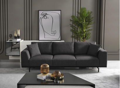 Four Seater Sofa 4 Seater Sofas Modern Gray Design Fabric Polyester new
